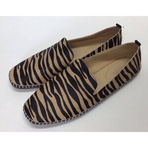 Talbots Calf Hair Leather Flats Shoes Size 9M Beige Black